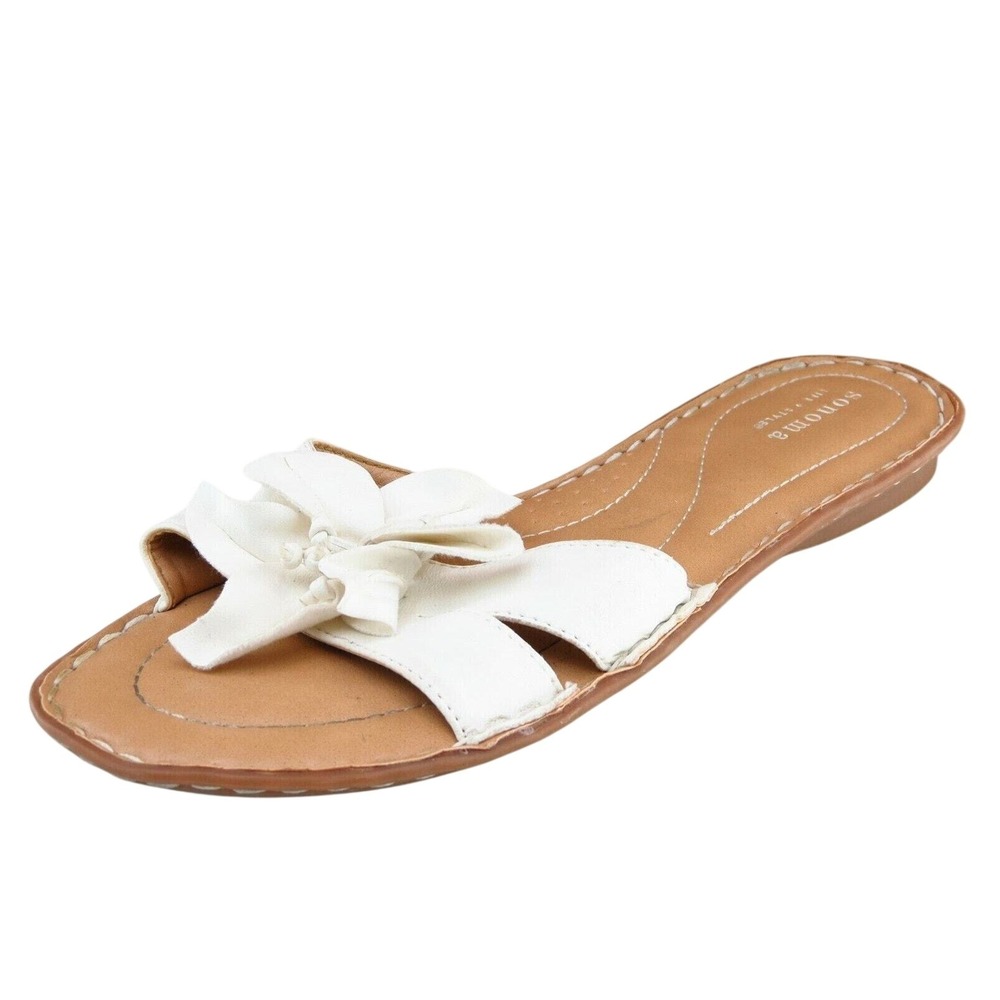 Sonoma Sz 8.5 M White Slide Synthetic Women‎ Sandals